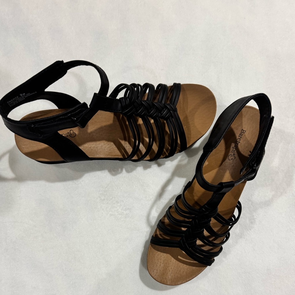 BareTraps Chance Black Braided Strappy Sandals Size 9‎